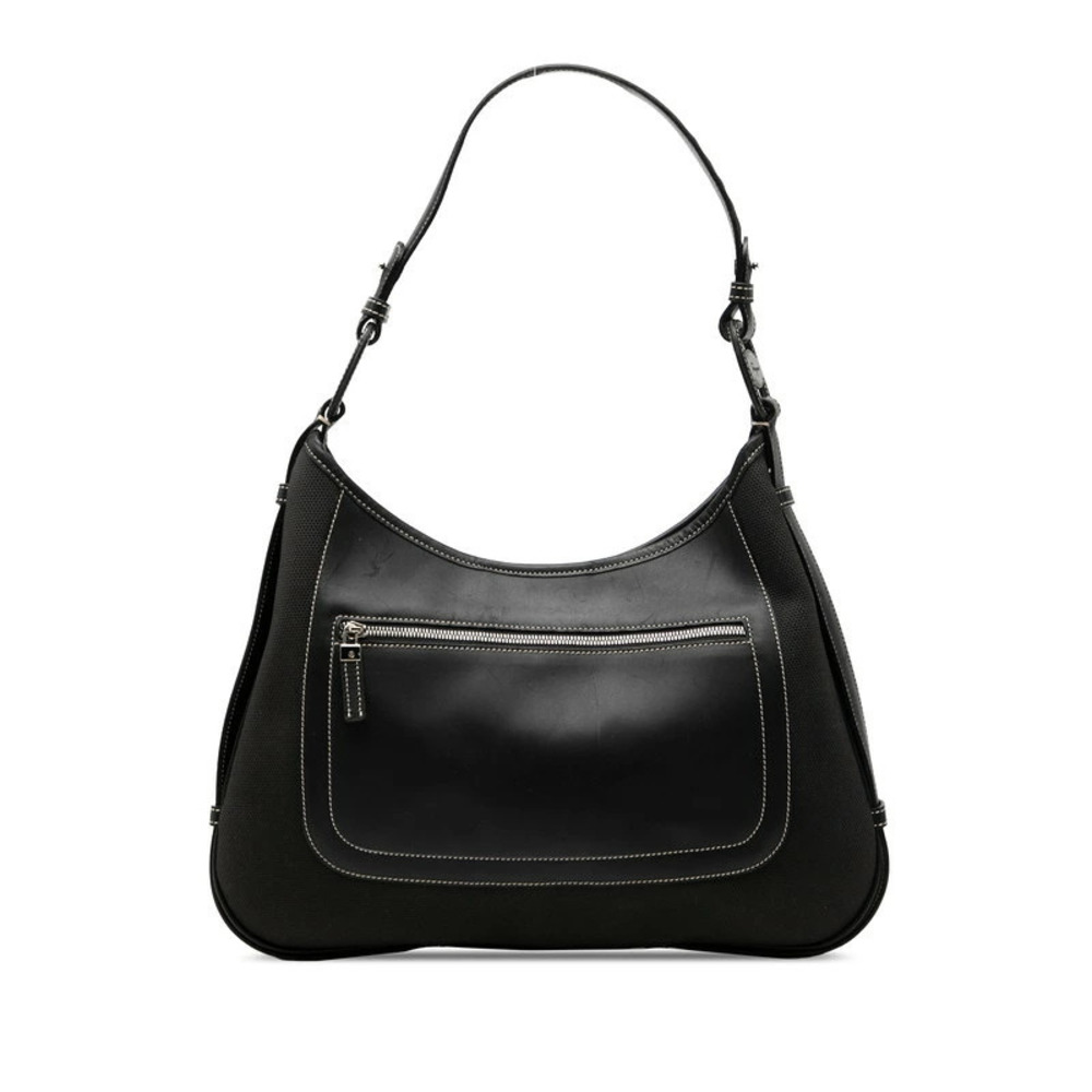 Salvatore Ferragamo handbag Hobo bag black leather canvas
